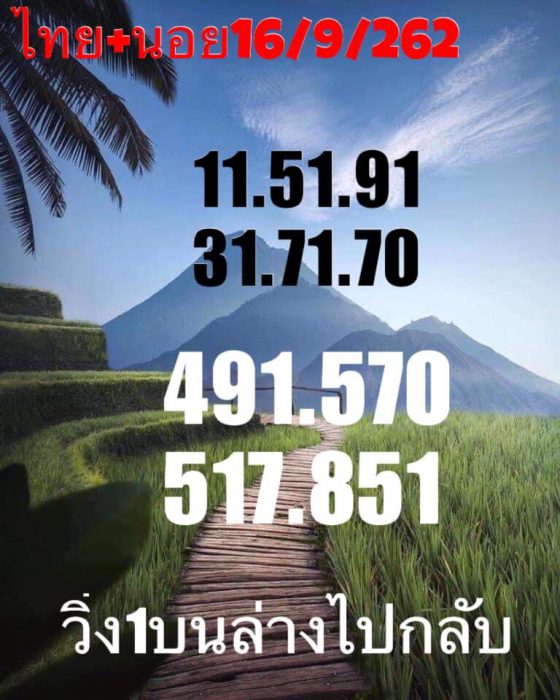 แนวทางหวยฮานอย 16/9/62