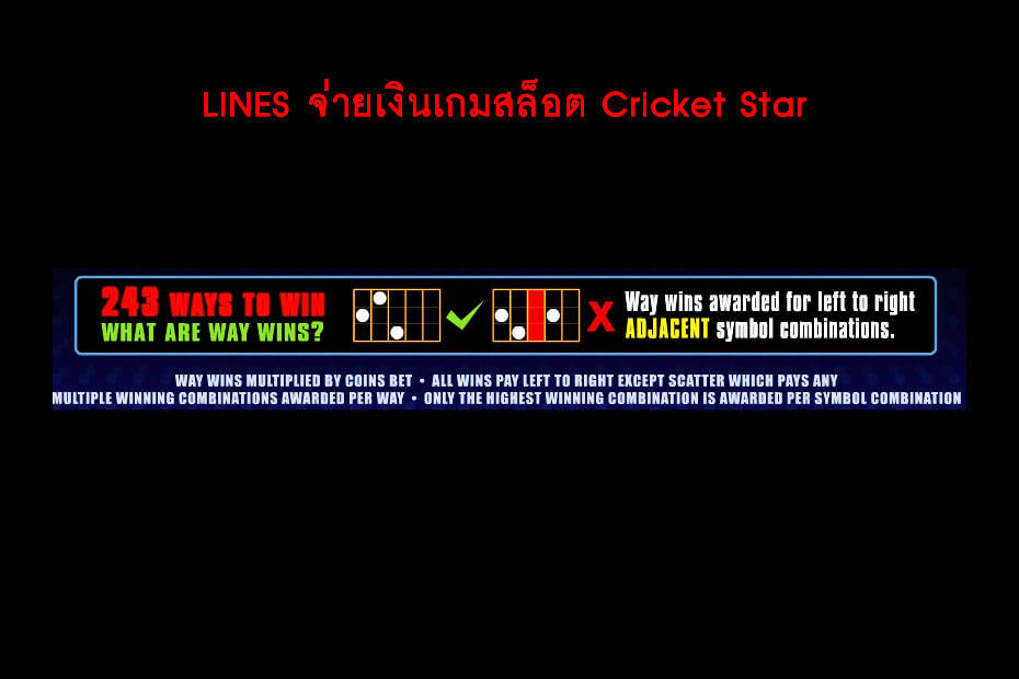 เส้นไลน์เดิมพัน Golden Cricket Star Slot