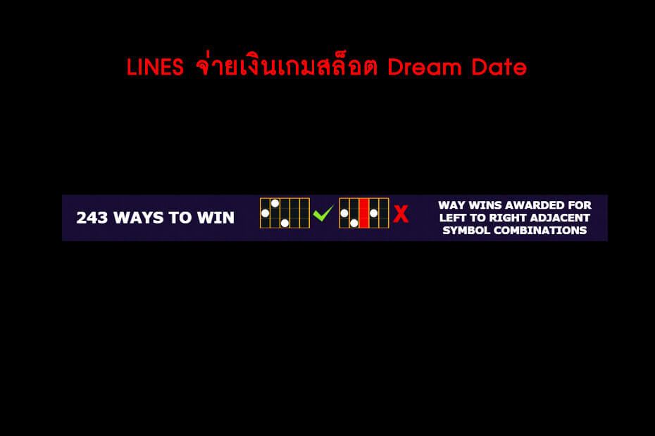 เส้นไลน์วางเดิมพันของเกม Golden Dream Date Slot