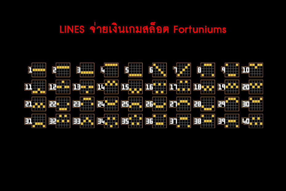 เส้นไลน์วางเดิมพัน Golden Fortuniums Slot