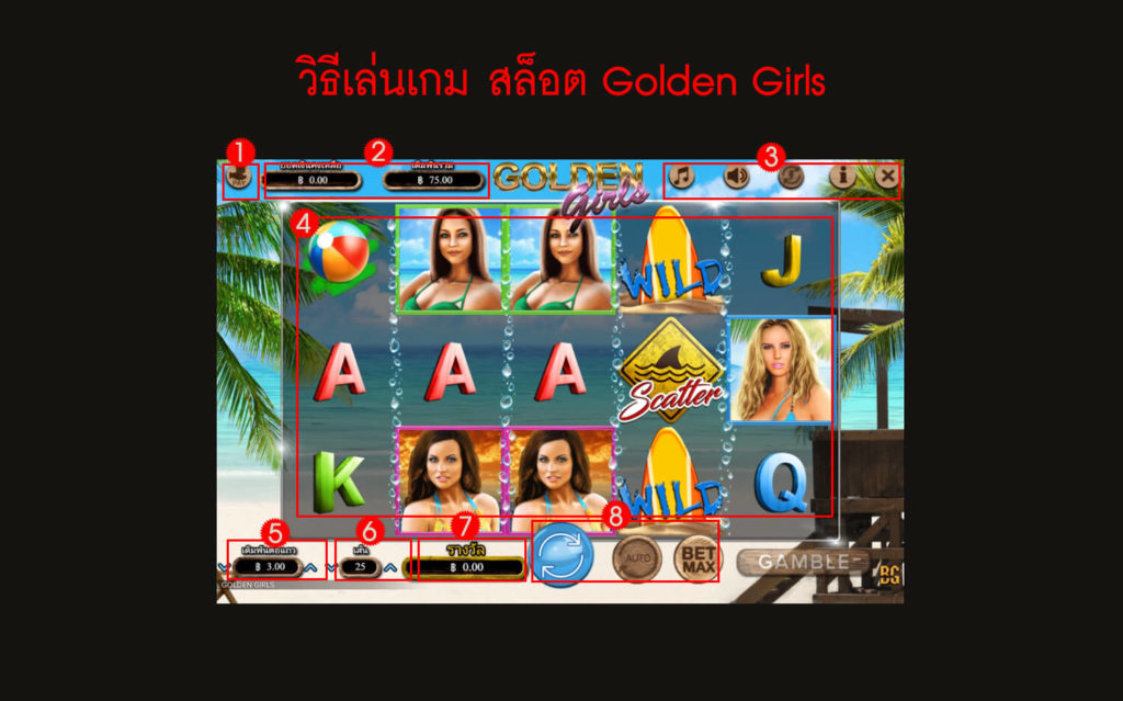กฎกติกา วิธีเล่นสล็อต Golden Girls Slot