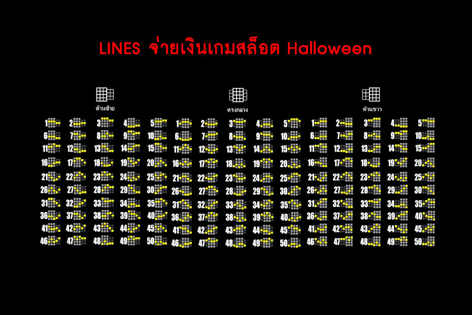เส้นไลน์วางเดิมพันเกม Golden Halloween Slot