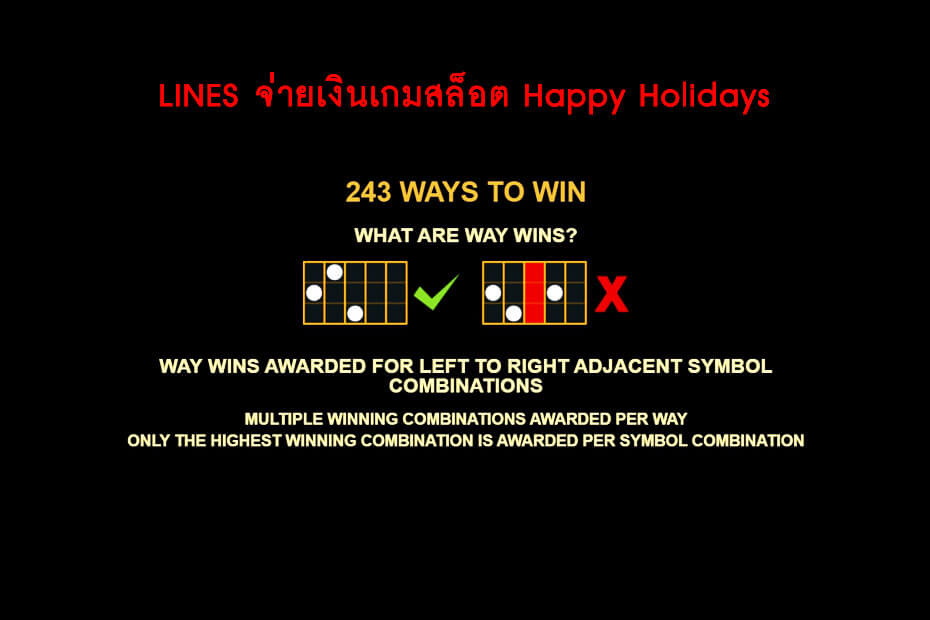 เส้นไลน์วางเดิมพัน Golden Happy Holidays Slot
