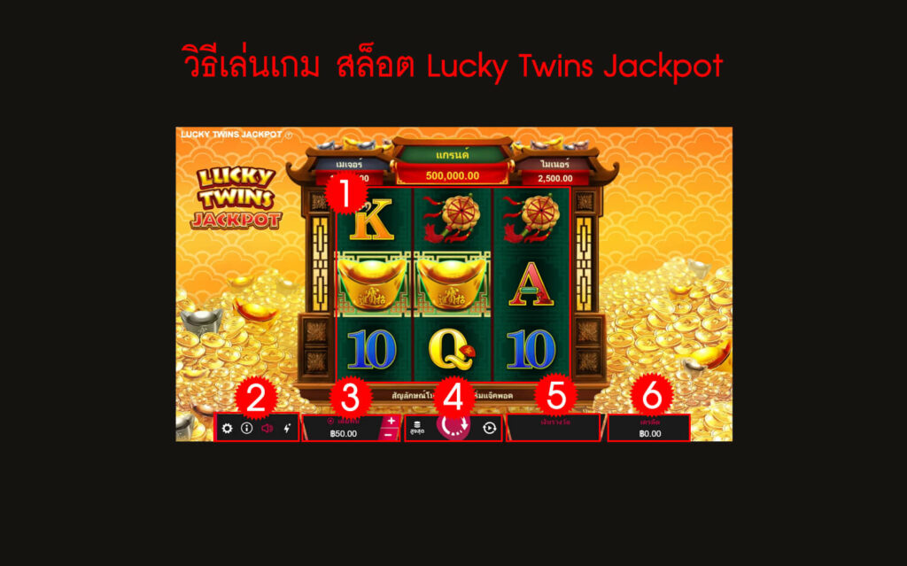 อธิบายคู่มือวิธีเล่นสล็อต Lucky Twins Jackpot Slot 
