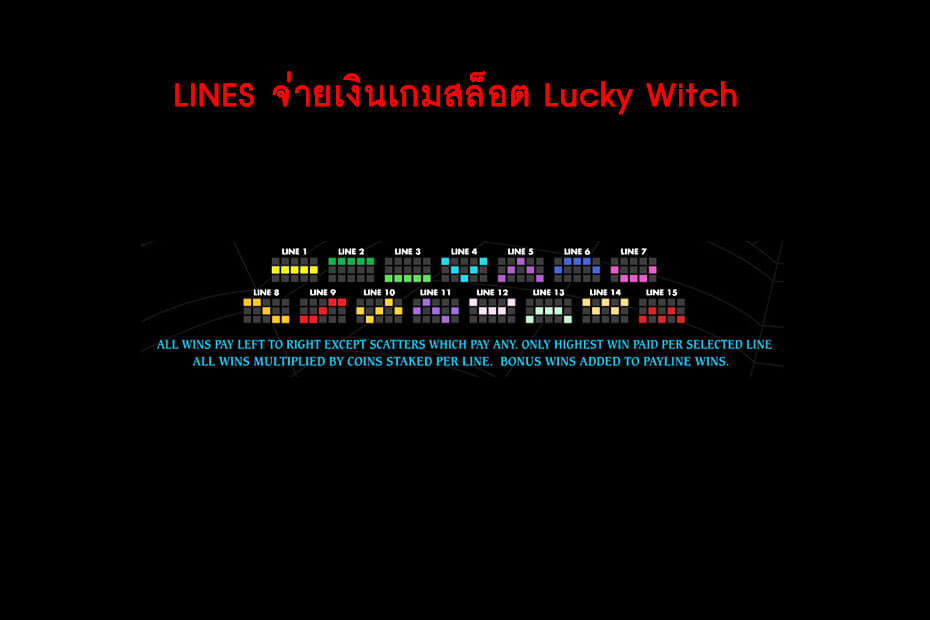 เส้นไลน์เดิมพัน Golden Lucky Witch Slot