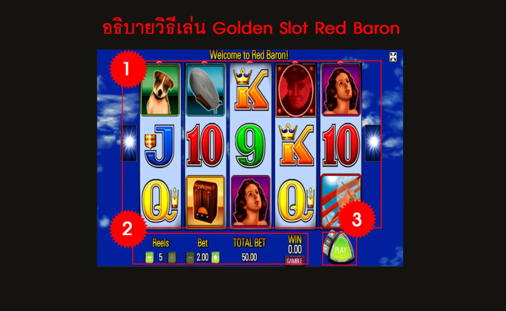 กติกา วิธีเล่น Red Baron โกลเด้นสล็อต88
