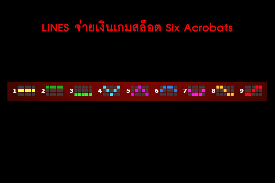 เส้นไลน์วางเดิมพัน Golden Six Acrobats Slot