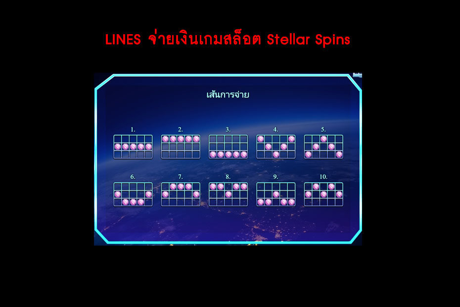 เส้นไลน์วางเดิมพันเกม Golden Stellar Spins Slot