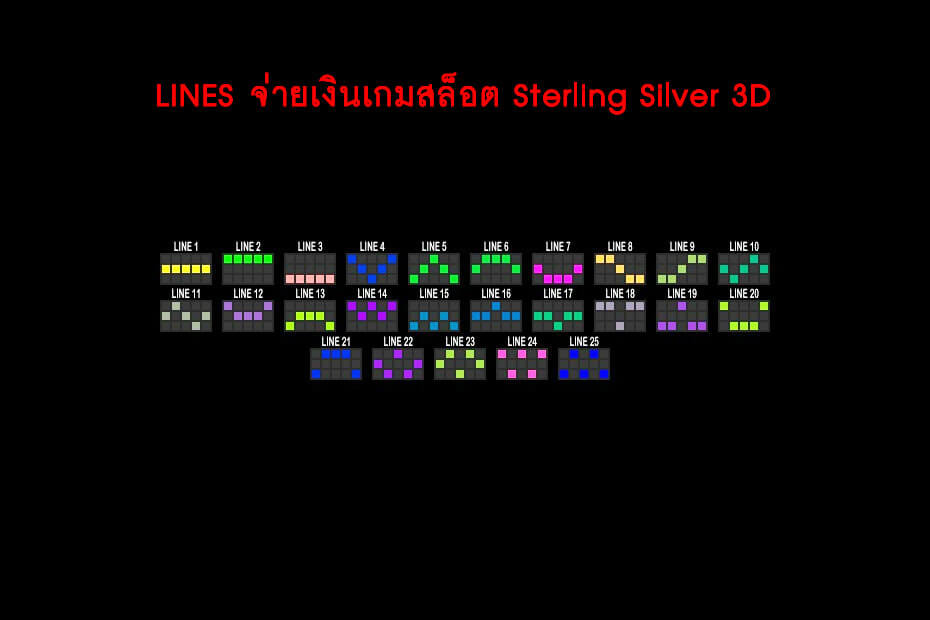เส้นไลน์วางเดิมพัน Golden Sterling Silver 3D Slot