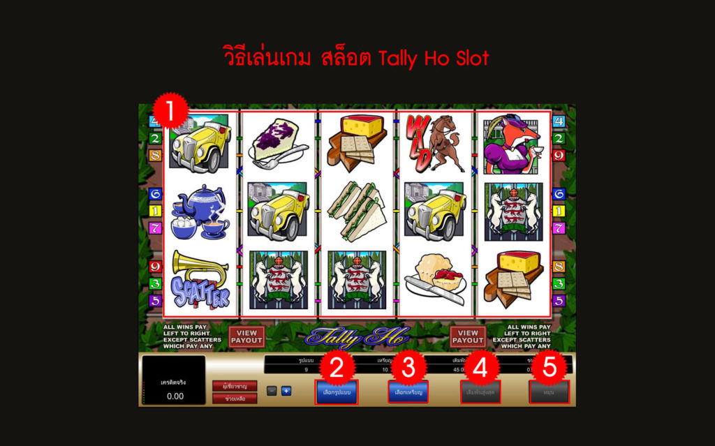 วิธีเล่นสล็อต Tally ho Slot 