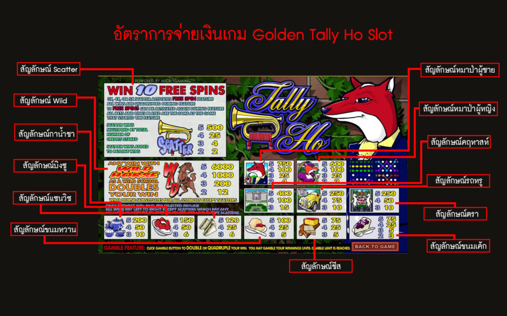 อัตราการจ่ายเงินสล็อตเทลลีโฮ