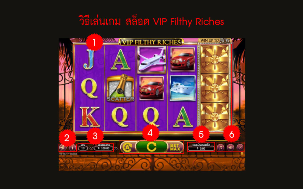 เคล็ดลับ วิธีเล่นเกมสล็อต VIP Filthy Riches Slot