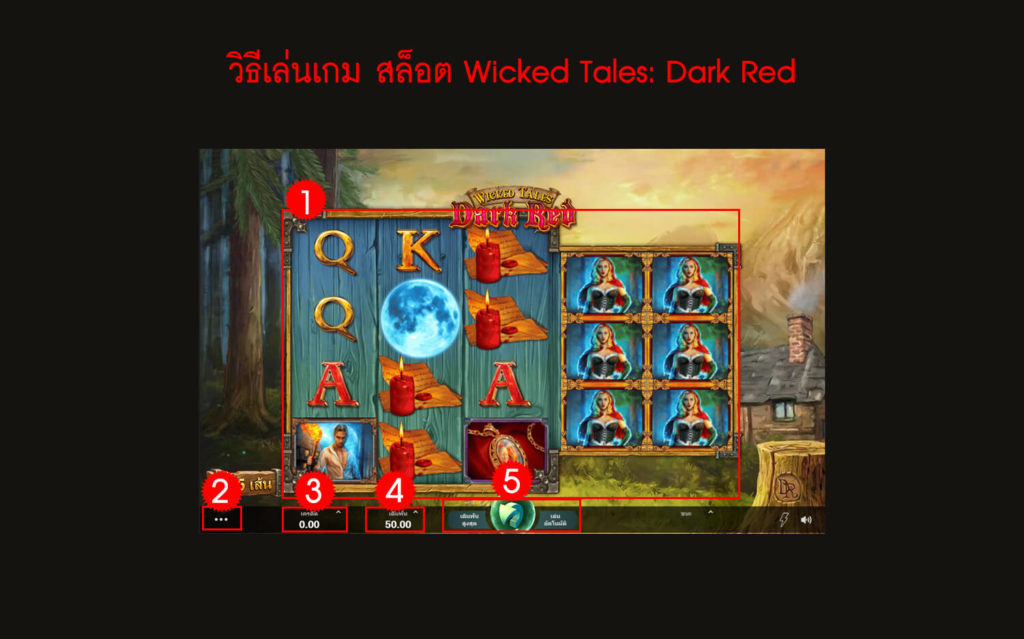 กฎกติกาวิธีเล่น Wicked Tales: Dark Red Slot