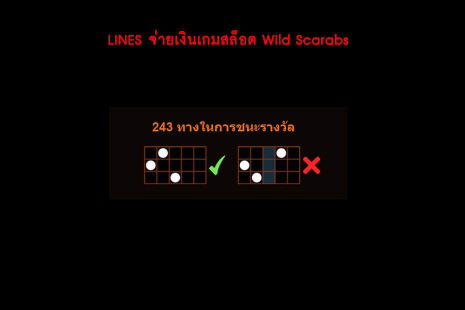 เส้นไลน์วางเดิมพันของเกม Golden Wild Scarabs Slot