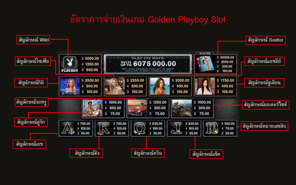 อัตราการจ่ายเงินเกมสล็อตเพลย์บอย