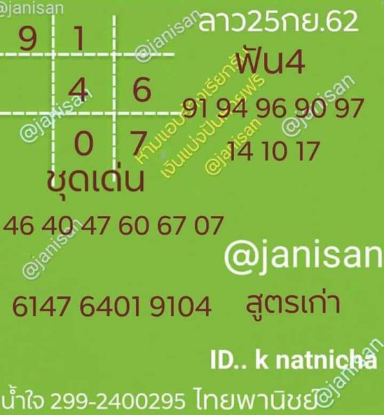 หวยลาว 25/9/62