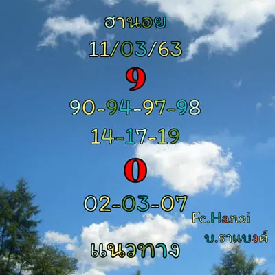 หวยฮานอย 11/3/63 ชุดที่17