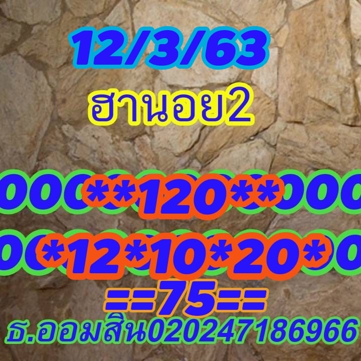 หวยฮานอย 12/3/63 ชุด11