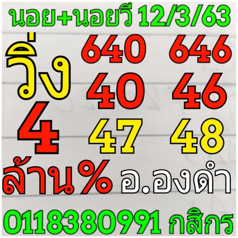 หวยฮานอย 12/3/63 ชุด4