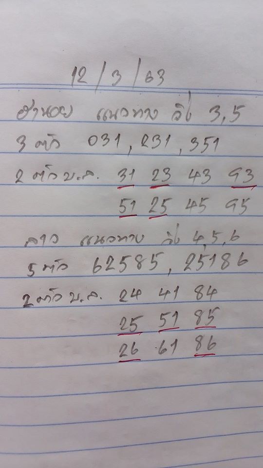 หวยฮานอย 12/3/63 ชุด5
