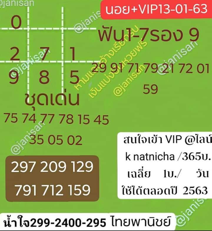 หวยฮานอย 13/1/63 ชุดที่ 26