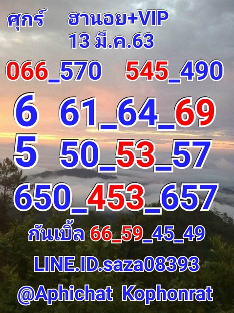 หวยฮานอย 13/3/63 ชุด12