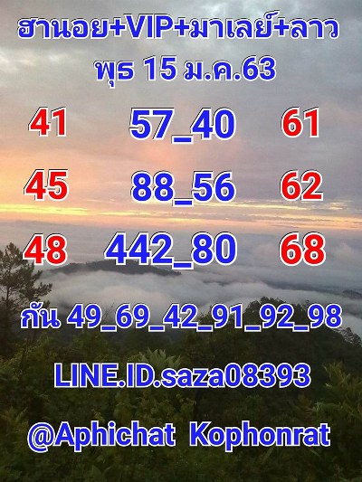 หวยฮานอย 15/1/63 ชุดที่25