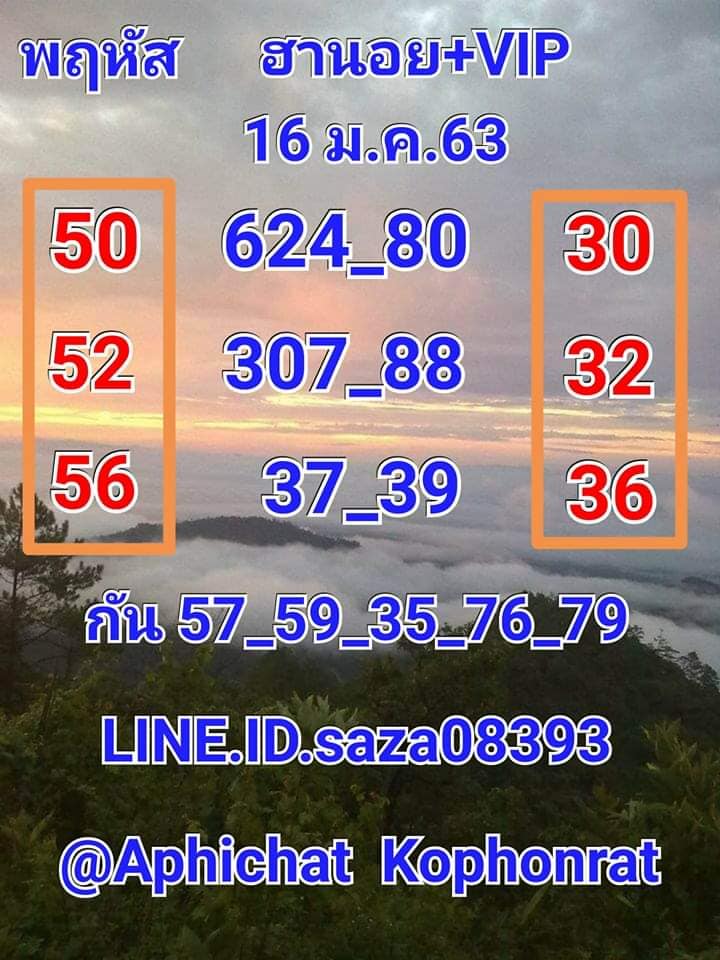 หวยฮานอย 16/1/63 ชุด8
