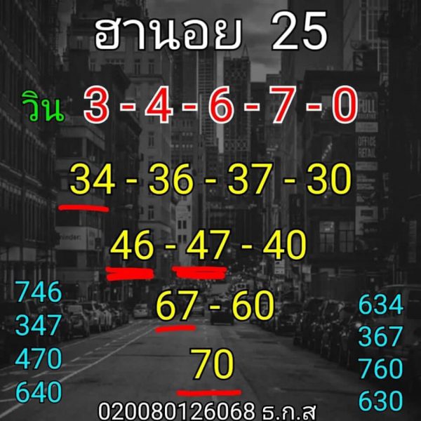 หวยฮานอย 25/9/62