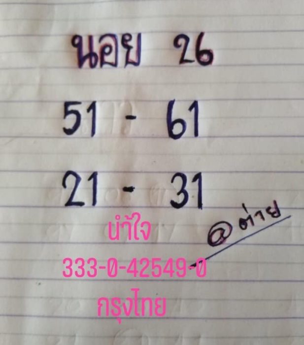 หวยฮานอย 26/9/62
