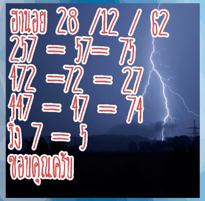 หวยฮานอย 28/12/62 ชุด14