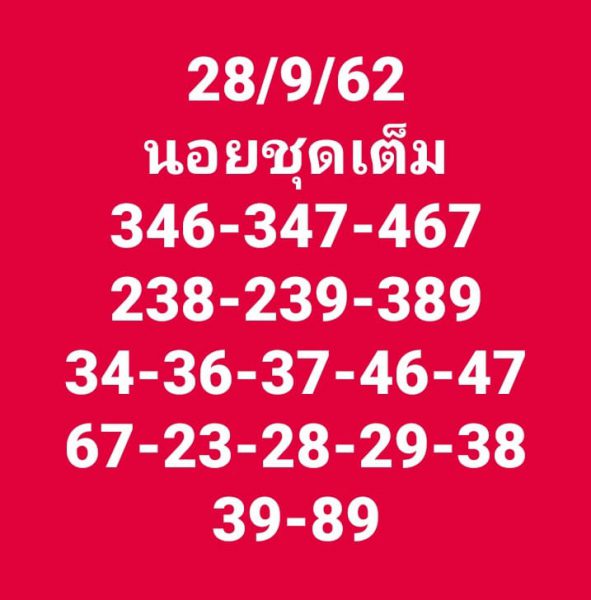 หวยฮานอย 28/9/62