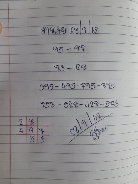 หวยฮานอย 28/9/62