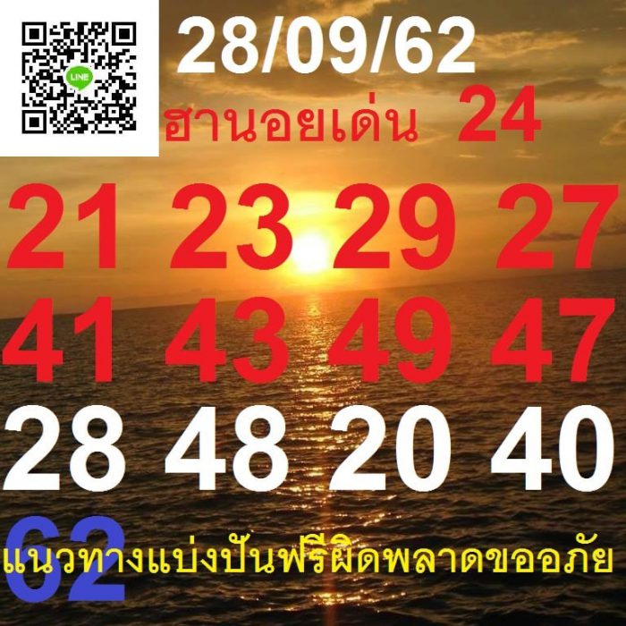 หวยฮานอย 28/9/62
