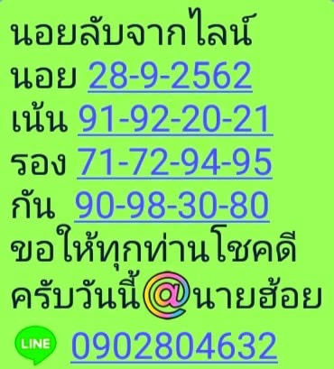 หวยฮานอย 28/9/62