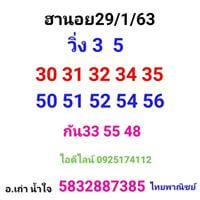 หวยฮานอย 29/1/63 ชุดที่36