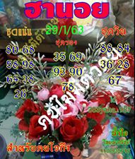 หวยฮานอย 29/1/63 ชุดที่40