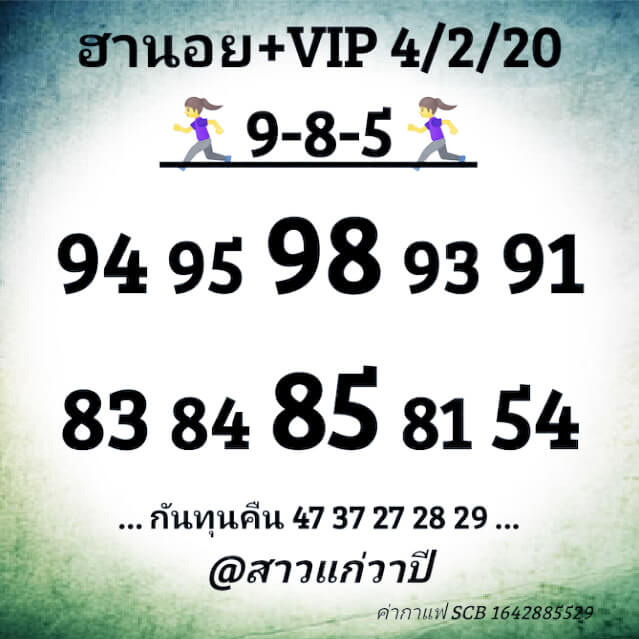 หวยฮานอย 4/2/63 ชุดที่1