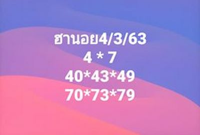 หวยฮานอย 4/3/63 ชุด6