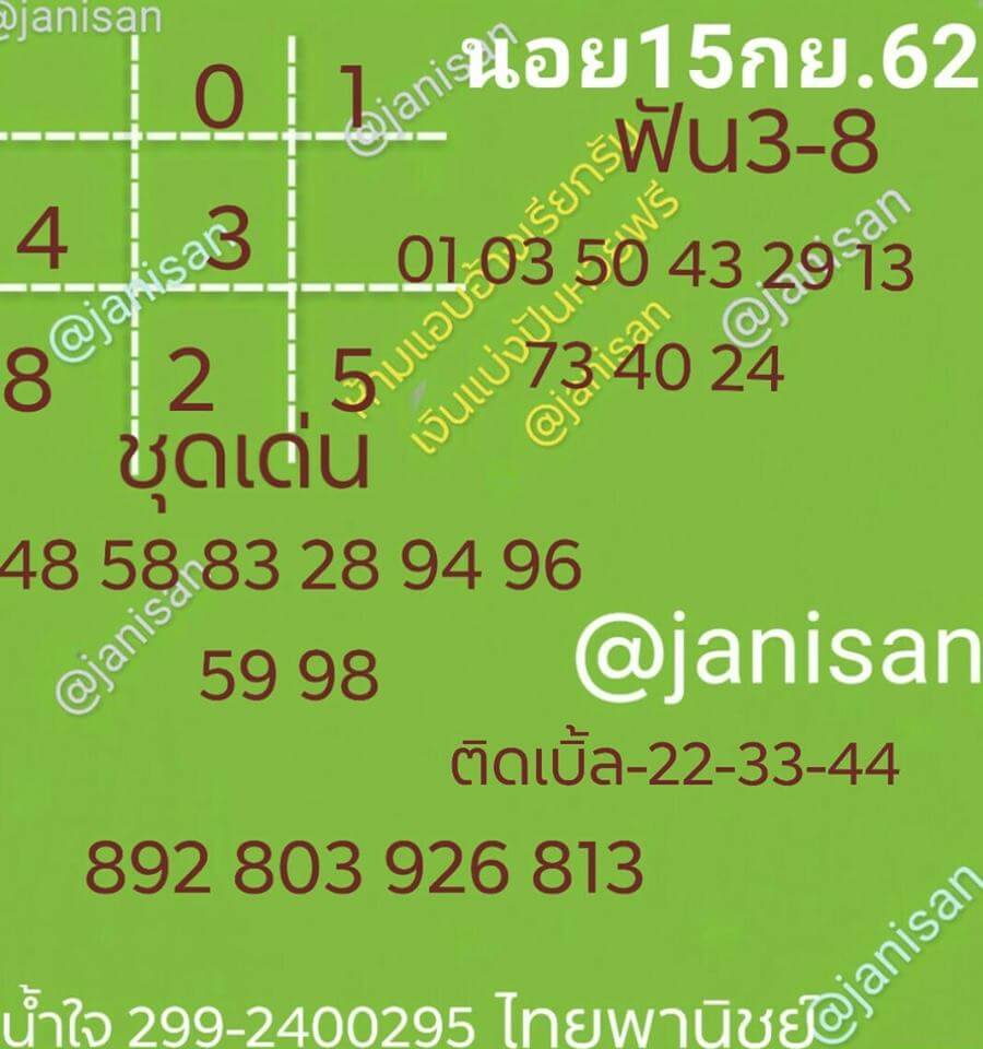 หวยฮานอย15-9-62