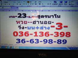 หวยฮานอยวันนี้ 23/12/62 ชุดที่10