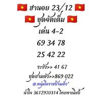 หวยฮานอยวันนี้ 23/12/62 ชุดที่5