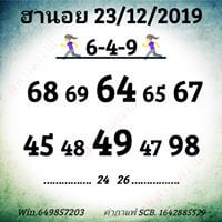 หวยฮานอยวันนี้ 23/12/62 ชุดที่8