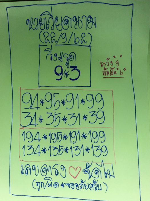 หวยฮานอย 22/9/62